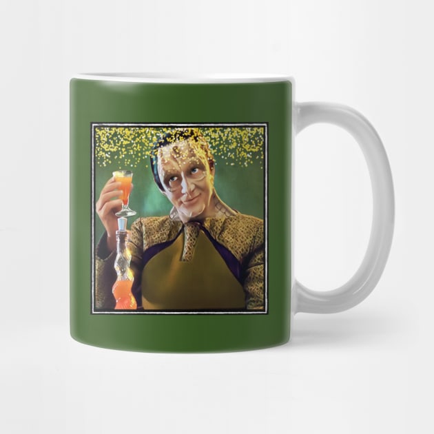 Cheers from Space Murder Lizard Gold Flecks Coffee Cup Design by OrionLodubyal